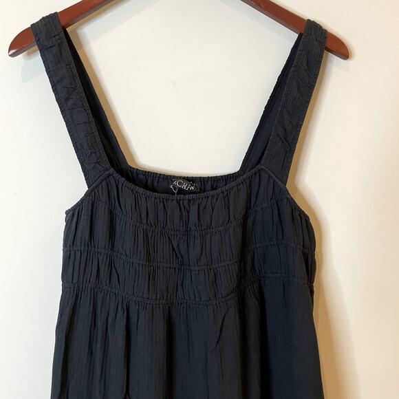 J.Crew Airy Gauze Tiered Maxi Dress Casual Witchy Flowy Vacation CI269 Black L - Picture 4 of 15